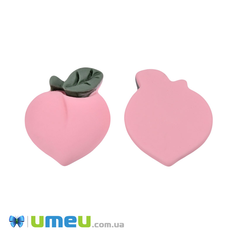 Кабошон із полімерної глини, Персик, 19х16 мм, Рожевий (DIF-050807)