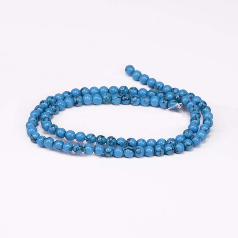 Намистини Бірюза, Синт. камінь, 4 мм, Круглі (BUS-056100)