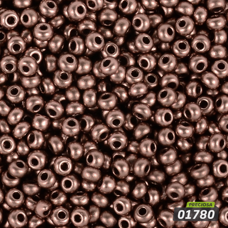 Бісер чеський №925/01780, Мідний, Металізований, 10/0 (BIS-056494)