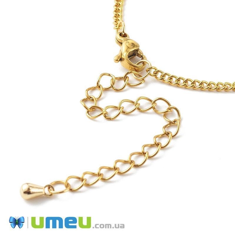 Застібка для браслета з нерж. сталі з карабіном, 7 см, Золото (STL-047274)