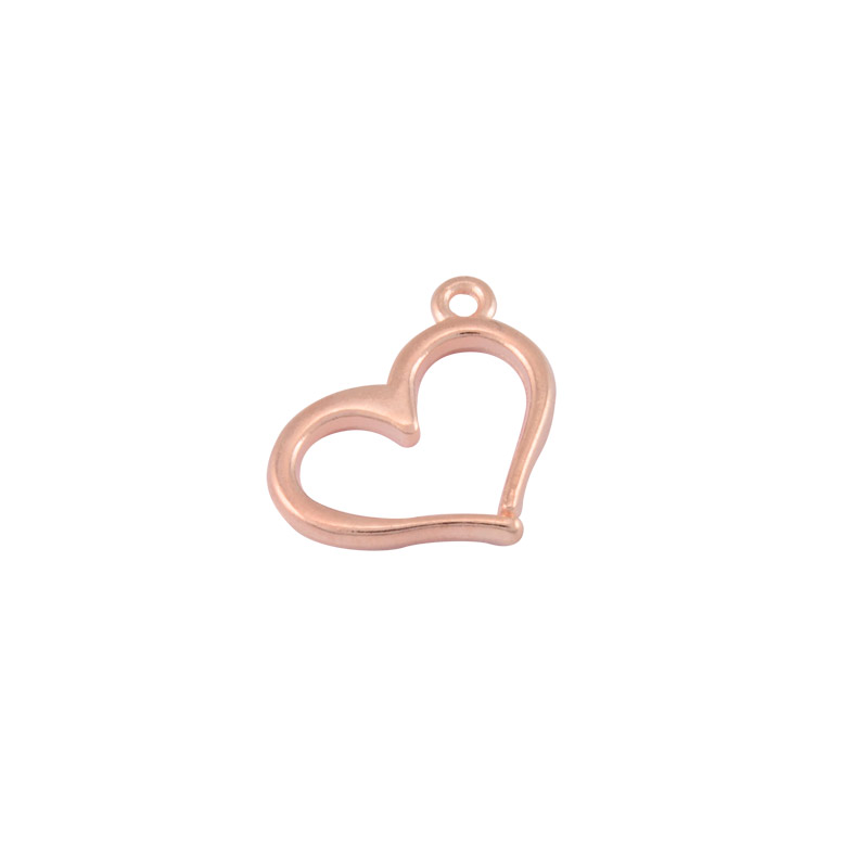 Підвіска метал. Серце, 15х13 мм, Рожеве золото (POD-053565)