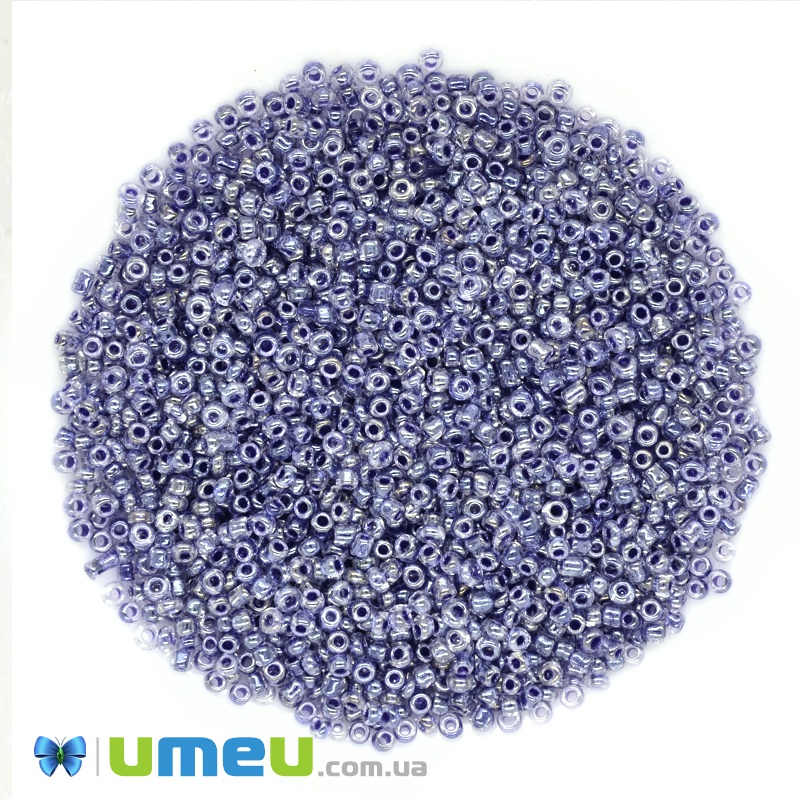 Бісер китайський дрібний, 12/0, Синьо-фіолетовий глазурований, 2 мм (BIS-037697)