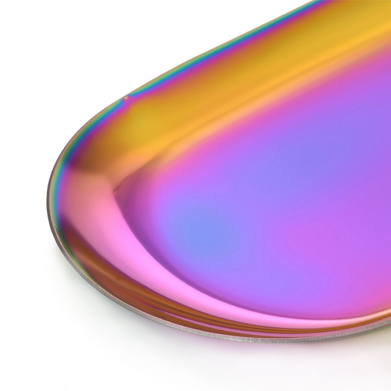 Декоративна тарілка з нерж. ст., 180х85х10 мм, Овальна, Різнокольорова (INS-051983)