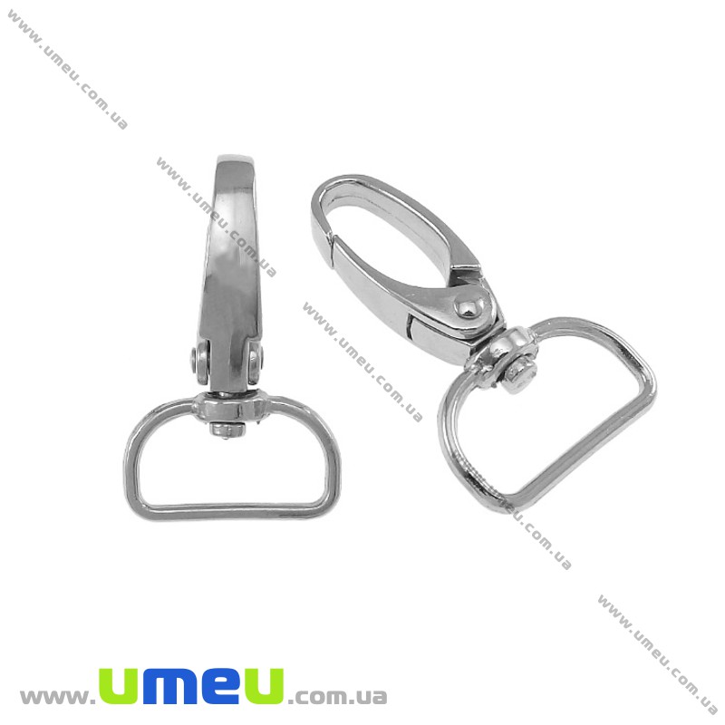 Замок-карабин поворотный, Темное серебро, 40х25 мм (ZAM-020100)