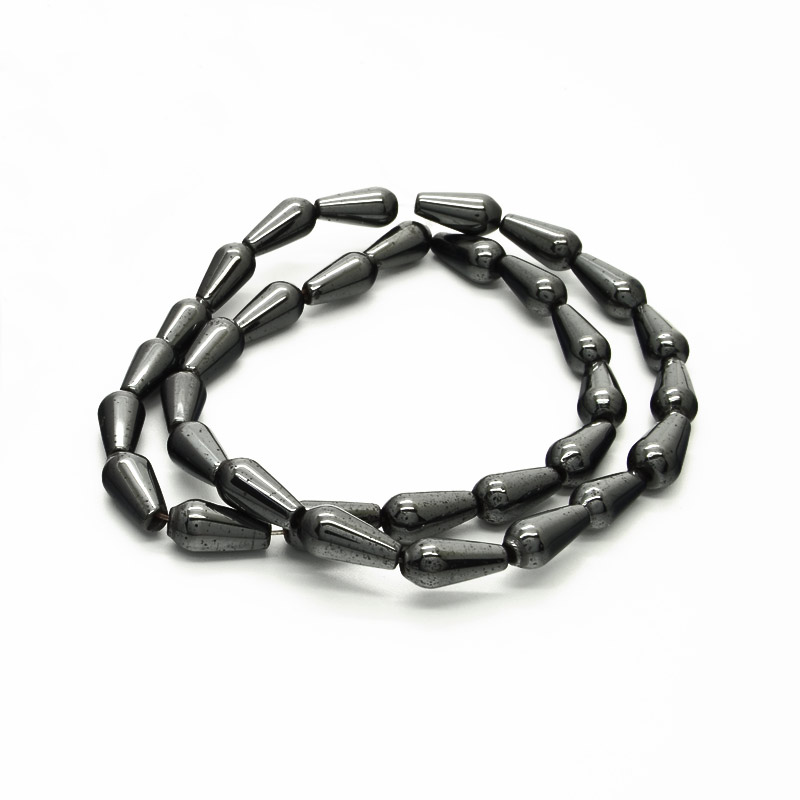 Намистини Гематит, Нат. камінь, Крапля, 6х12 мм (BUS-054029)