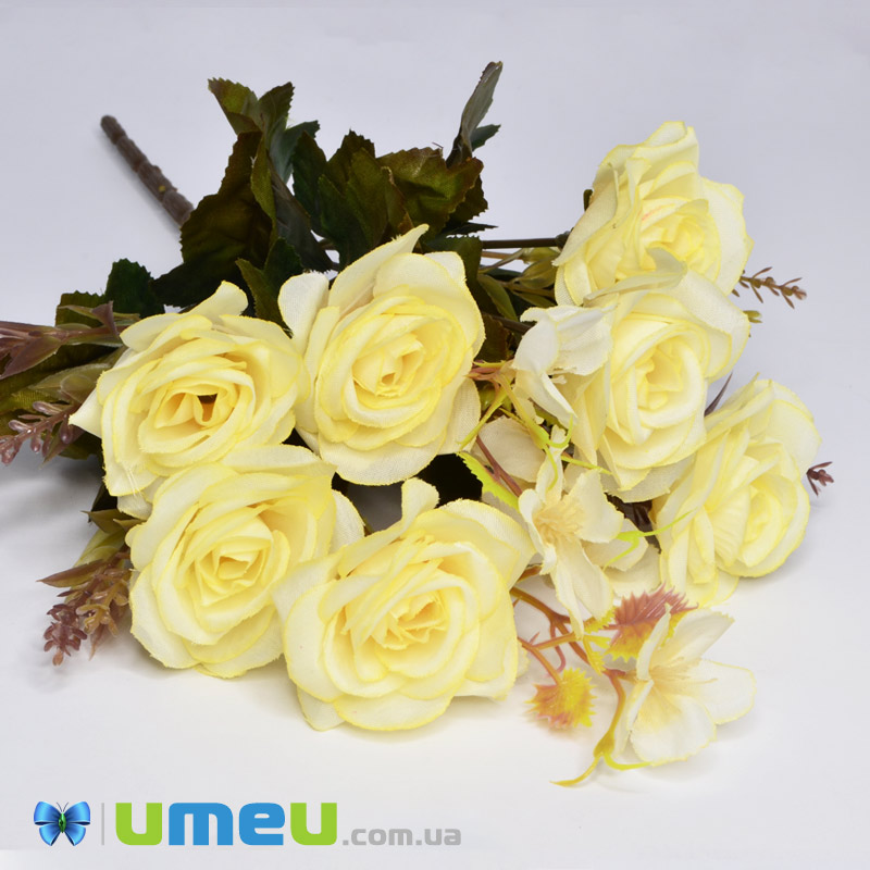 Букет троянд із ромашками, 34 см, Жовтий (DIF-048290)