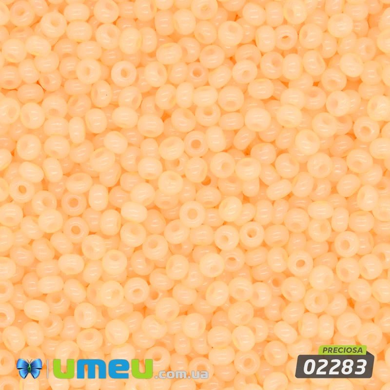 Бісер чеський №441/02283, Абрикосовий світлий, Алебастровий, 10/0 (BIS-043796)