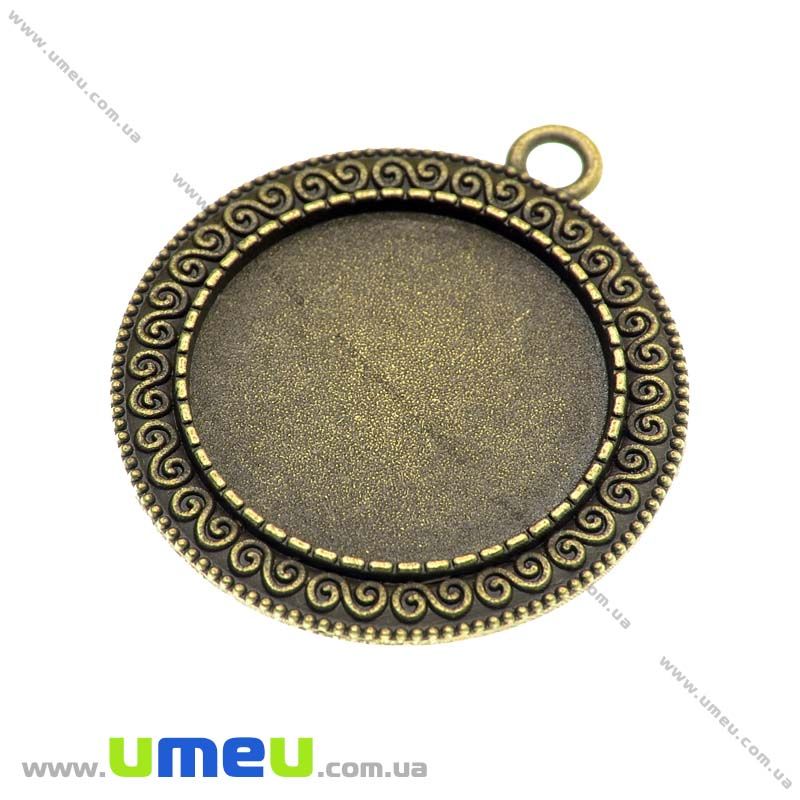 Основа кругла, 39х35 мм, 25 мм, Антична бронза (OSN-013506)