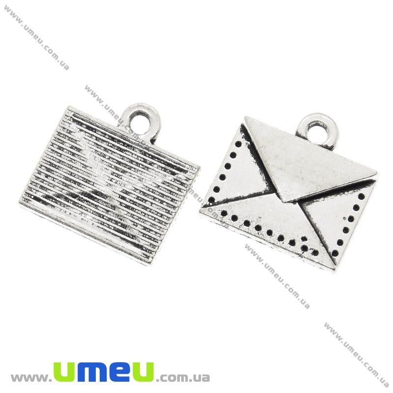 Підвіска метал. Конверт, 15х14 мм, Античне срібло (POD-022832)