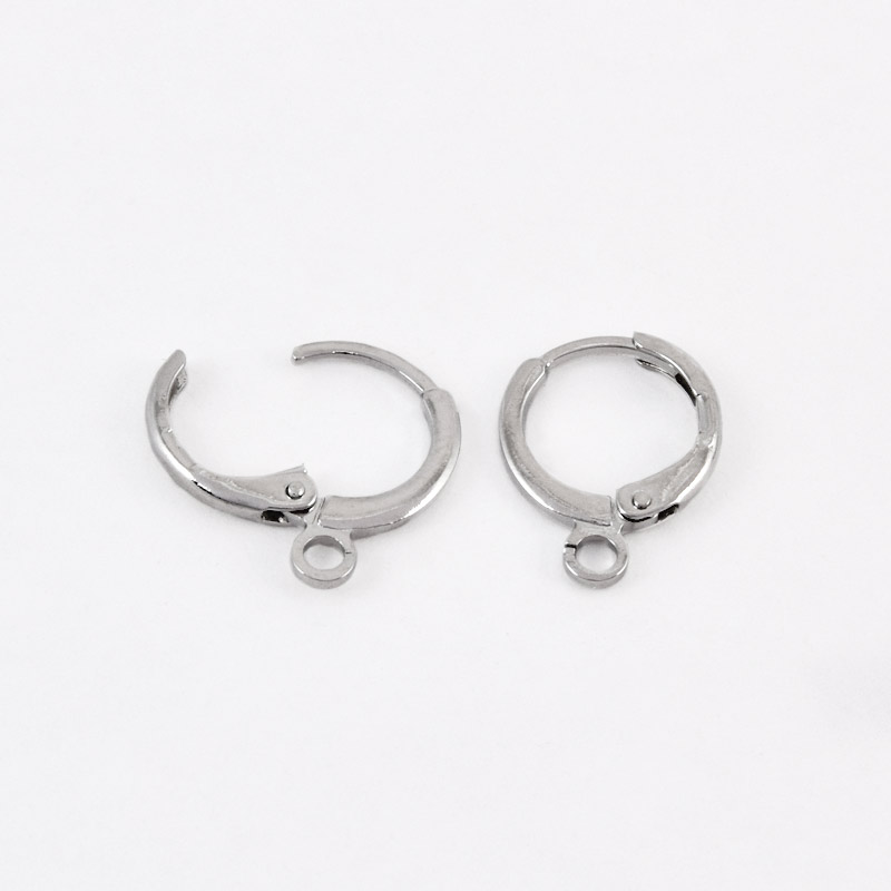 Швензы круглые, Латунь с покрытием Родий, 15х11,5х2 мм (OSN-059028)