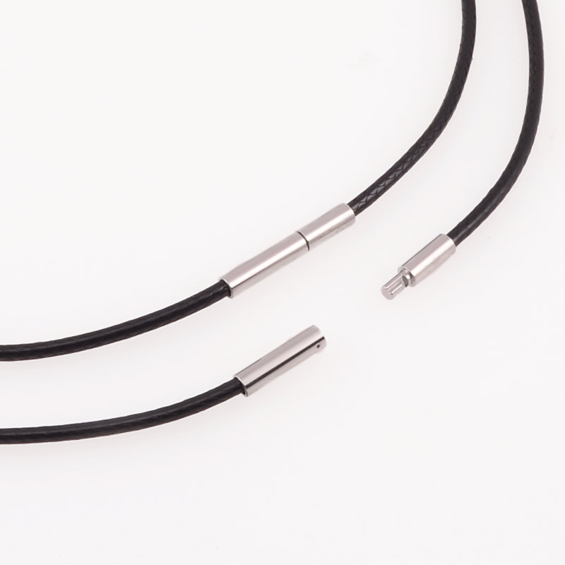 Основа для кольє 2 мм, 41 см, Замок нерж. сталь, Чорна (OSN-055552)