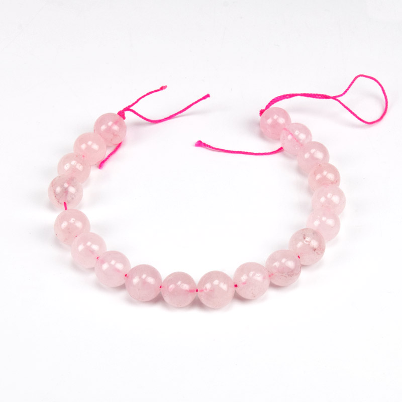 Намистини Кварц рожевий, Натур. камінь, 10,5 мм, Круглі, 19 см (BUS-049743)