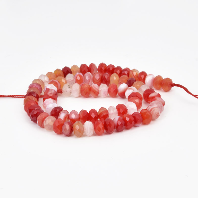 Бусины Агат красный, Натур. камень, 8х5 мм, Рондели (BUS-058172)