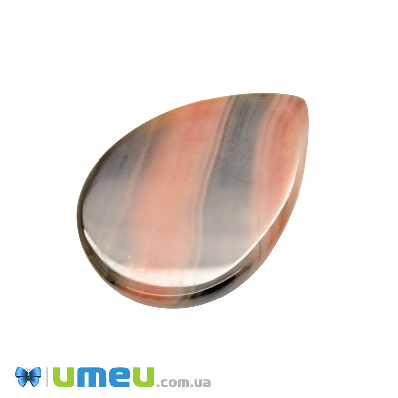 Кабошон нат. камінь Агат червоний, Крапля, 25,4 х18,4 мм (KAB-050641)