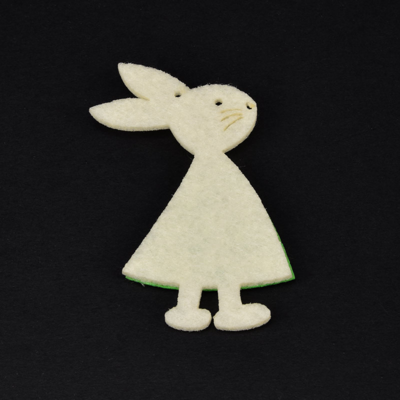 Декоративний виріб із фетру Кролик, 8х5 см, Зелений (FLT-057296)
