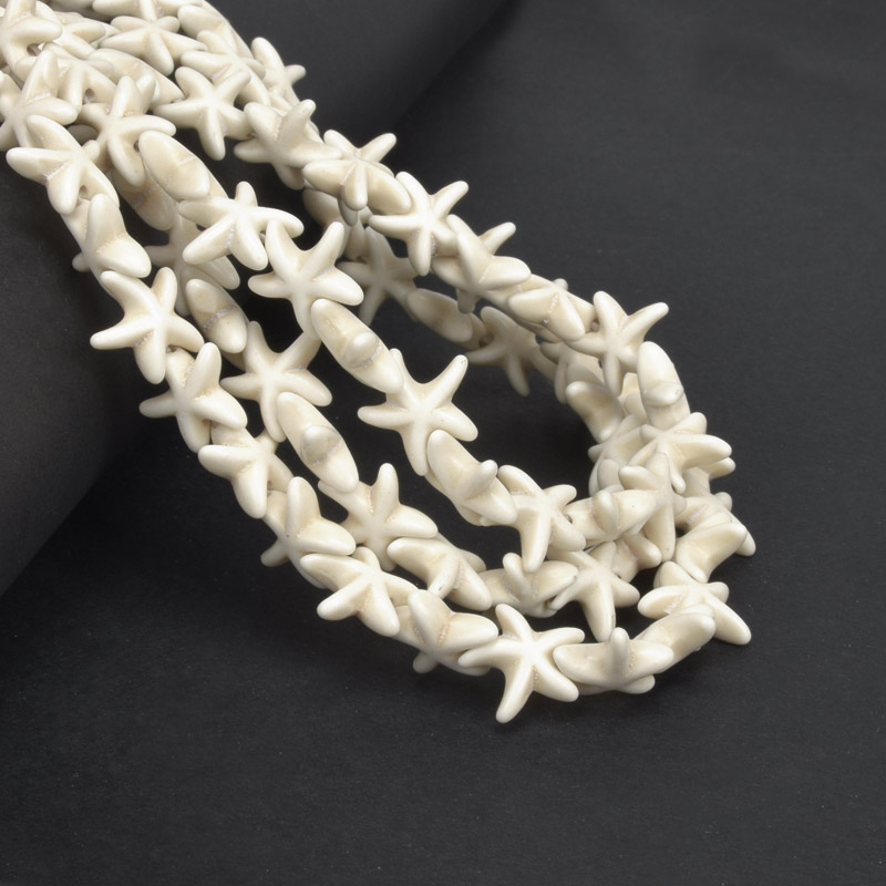 Намистини Бірюза пофарбована, Синт. камінь, 13 мм, Морська зірка (BUS-057174)