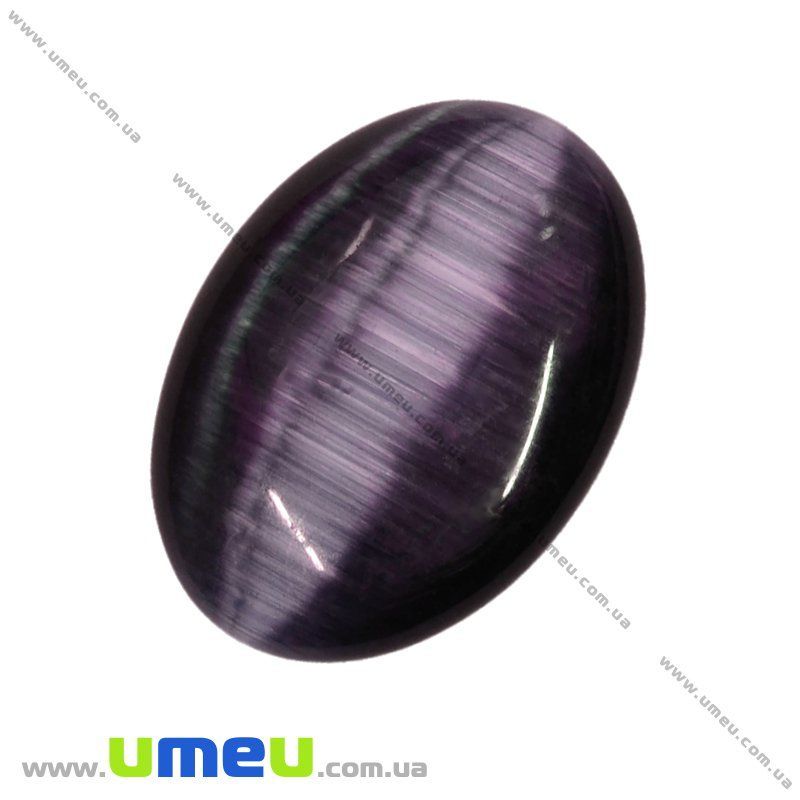 Кабошон Котяче око, 25х18 мм, Фіолетовий, Овал (KAB-009434)