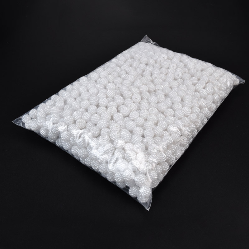 Бусины для сумок ОПТ, Ежевика, Пластиковые, Круглые Жемчуг, 10 мм, Белые (BUS-059612)