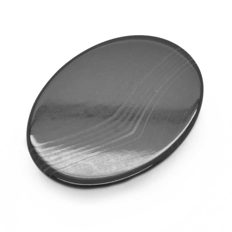 Кабошон нат. камінь Агат чорний, Овал, 39,5х29,7 мм (KAB-012702)