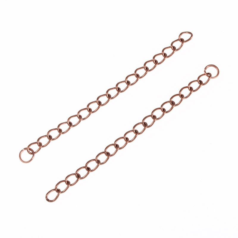Ланцюг-подовжувач з нерж. сталі з кільцем, 4,5-5 см, Рожеве золото, 4х3 мм (ZEP-055300)
