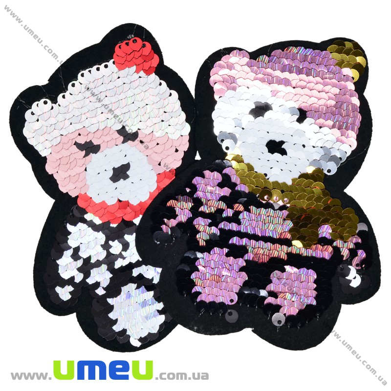 Термоаппликация двухсторонняя Мишка, 11,5х9 см (APL-033578)