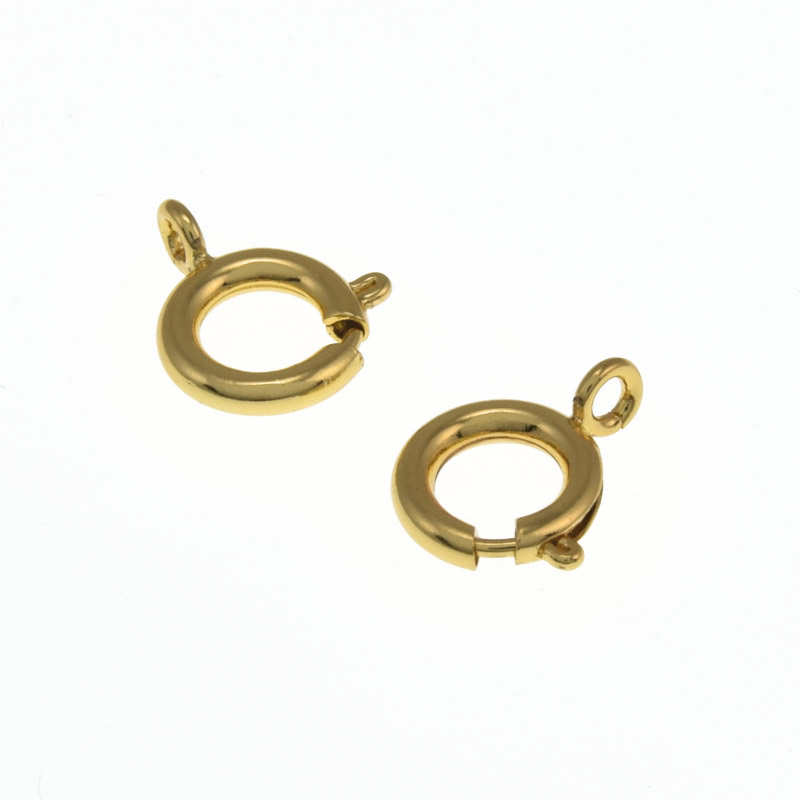 Замок-карабин круглый, 12,5х9 мм, Латунь с покрытием 18 kt (ZAM-058473)