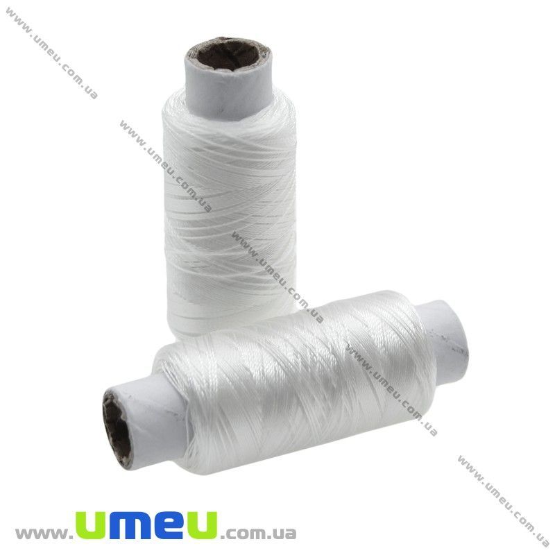 Нитка бісерна капронова, Біла, 200 м (MUL-008898)