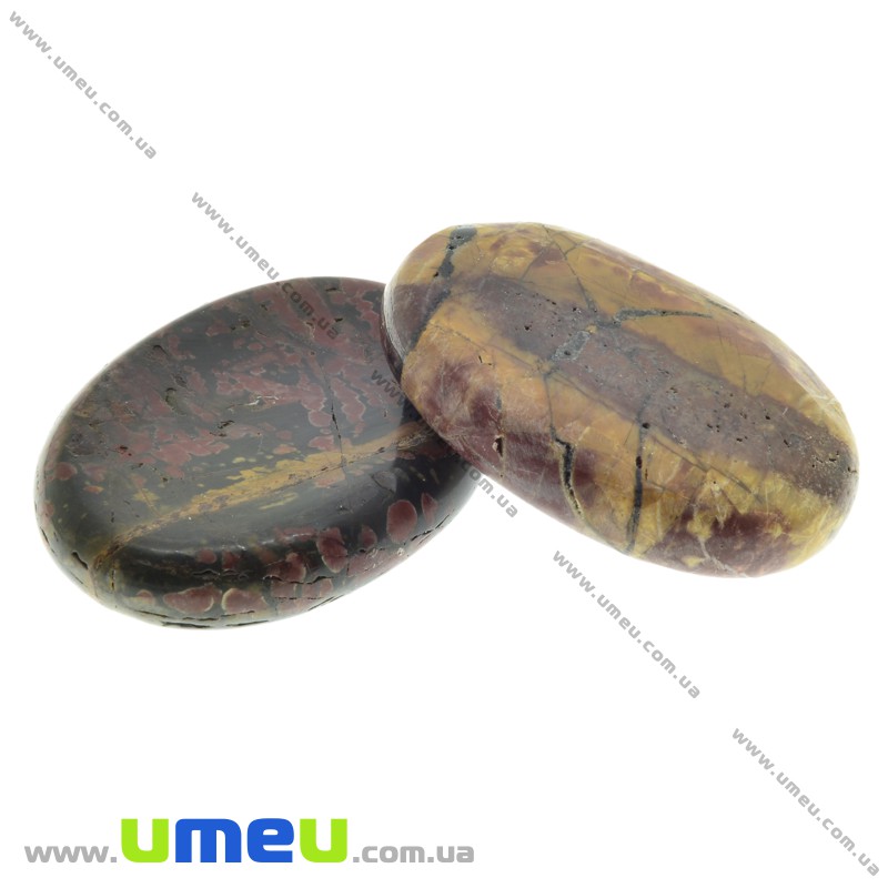 Яшма пикассо без отвору, Овал, 45х35 мм (POD-033110)