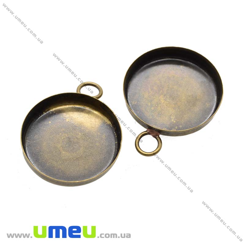 Основа круглая, 23х19 мм, 18 мм, Античная бронза (OSN-013511)