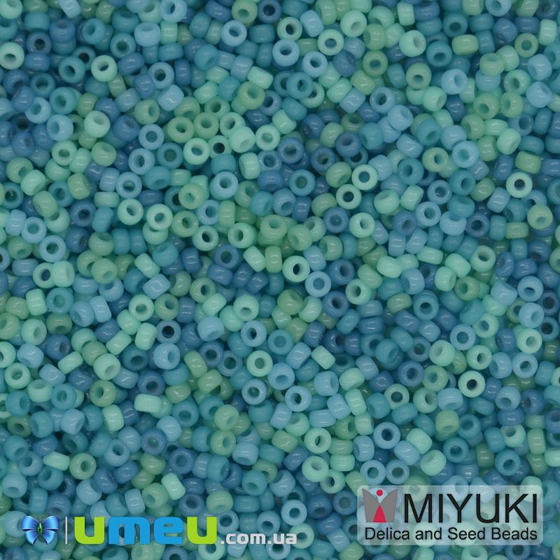 Бісер японський Miyuki круглий RR 15/0 №MIX24, Мікс бірюзовий (BIS-045860)