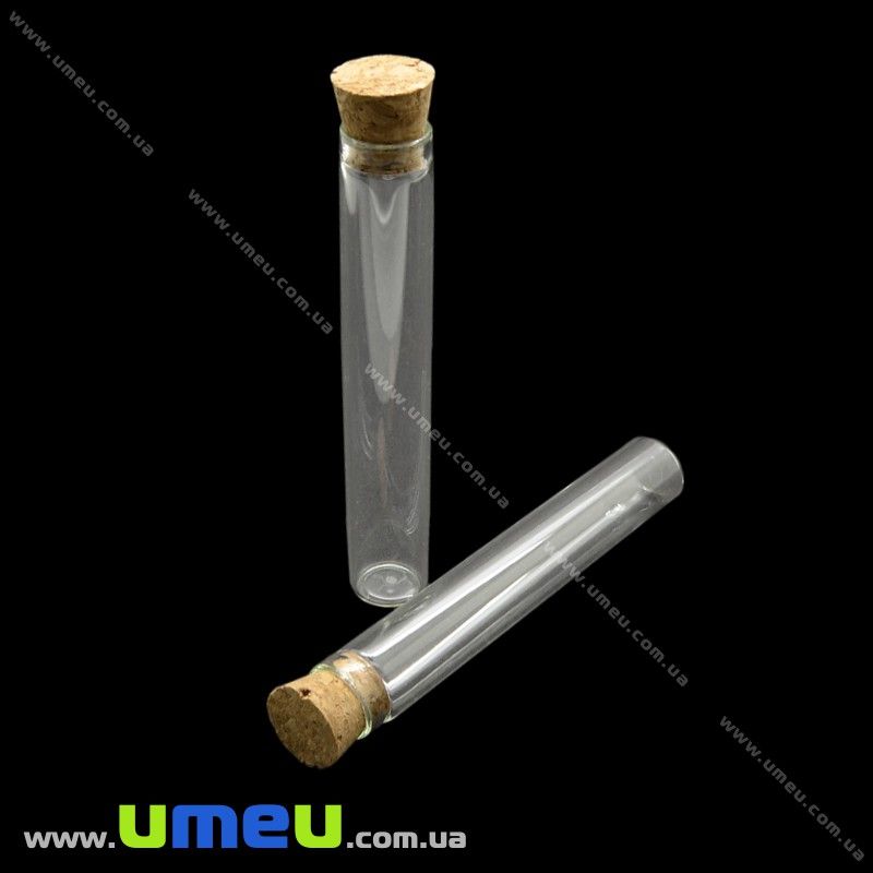 Скляна баночка з пробкою, 12х80 мм (DIF-021190)