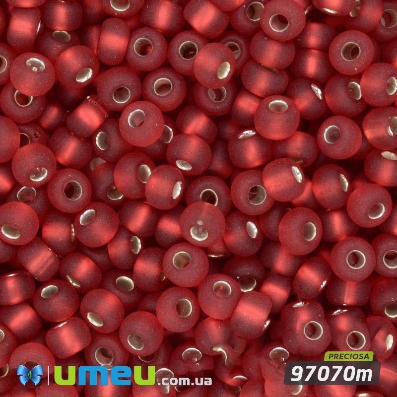 Бісер чеський 6/0, №97070m, Червоний, Блискучий матовий (BIS-025530)