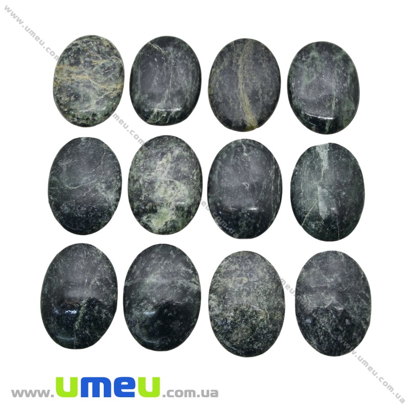 Кабошон нат. камень Серпентин (Змеевик), Овал, 30х21 мм (KAB-028850)