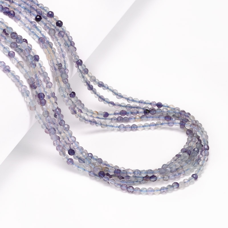 Намистини Флюорит, Натур. камінь, 2-2,5 мм, Круглі грановані (BUS-051836)