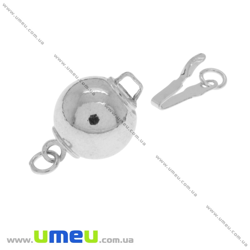 Замок-защіпка з фіксуючою петлею, 17х10 мм, Темне срібло (ZAM-020101)