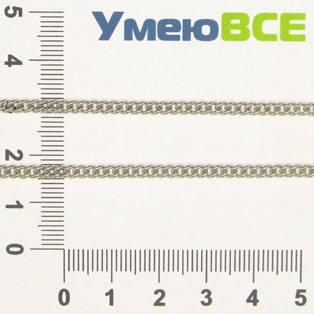 Цепь, Темное серебро, 3,7х3 мм (ZEP-007782)