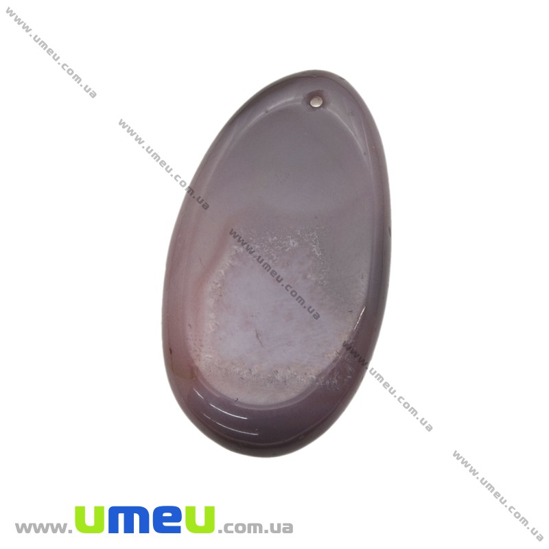 Підвіска з натурального каменю, Агат сірий, 40х22 мм (POD-012018)