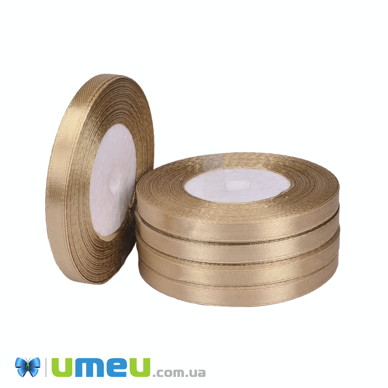 Атласна стрічка, 6 мм, Золотиста (LEN-050974)