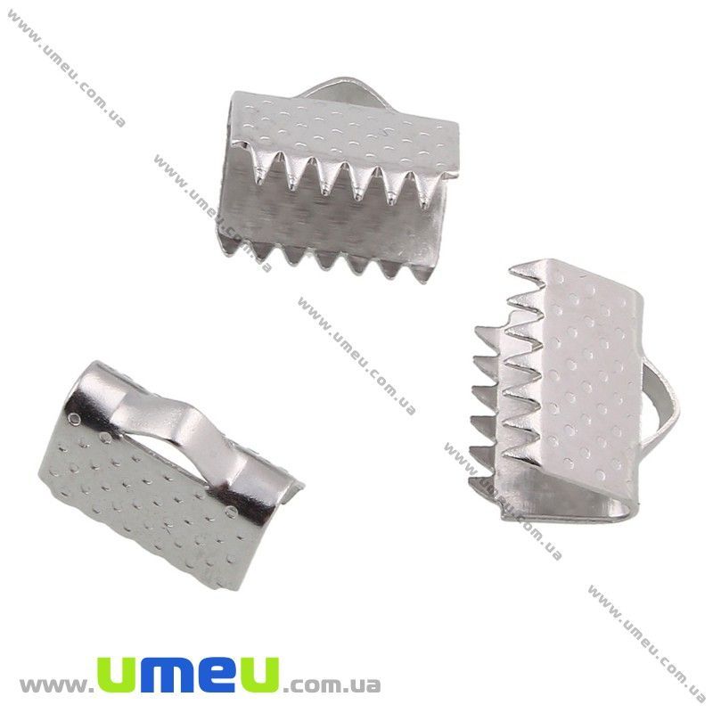 Зажим для лент из нержавеющей стали, 11х9 мм, Темное серебро (STL-028369)