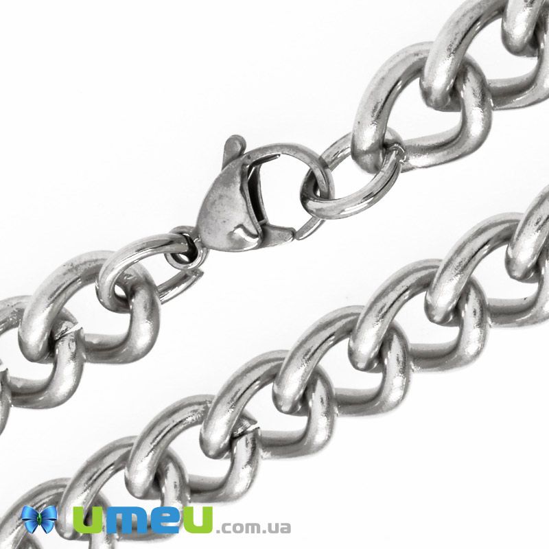 Основа на шию з нерж. ст., Темне срібло, 9,8 мм, 45 см (STL-049623)