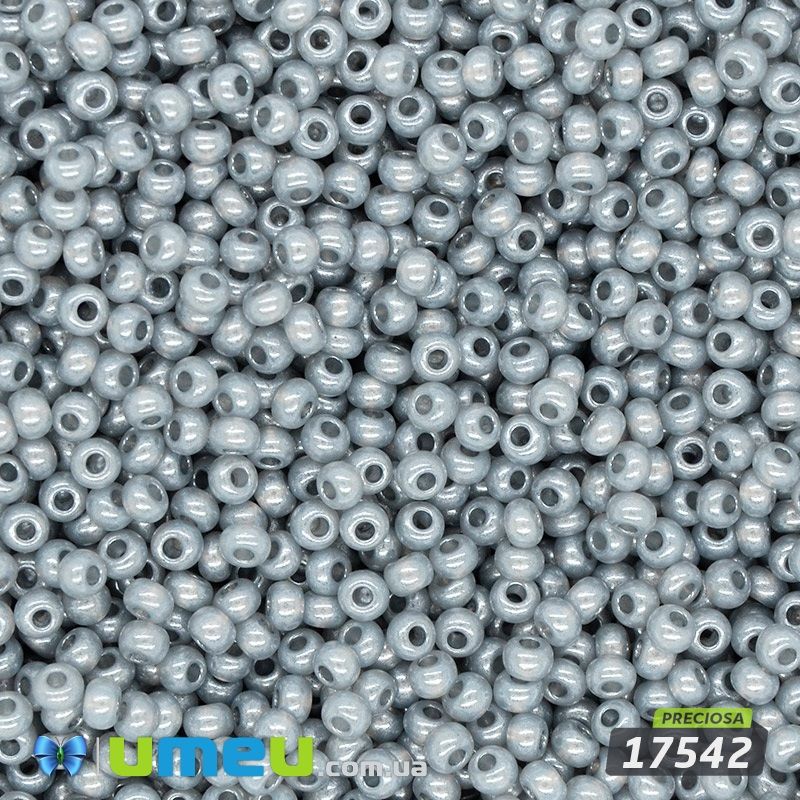 Бісер чеський №856/17542, Сірий, Перламутровий, 10/0 (BIS-043974)