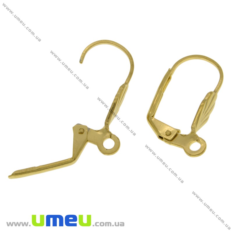 Швензи з нерж. сталі з французьким замком, 19х10 мм, Золото (STL-019018)