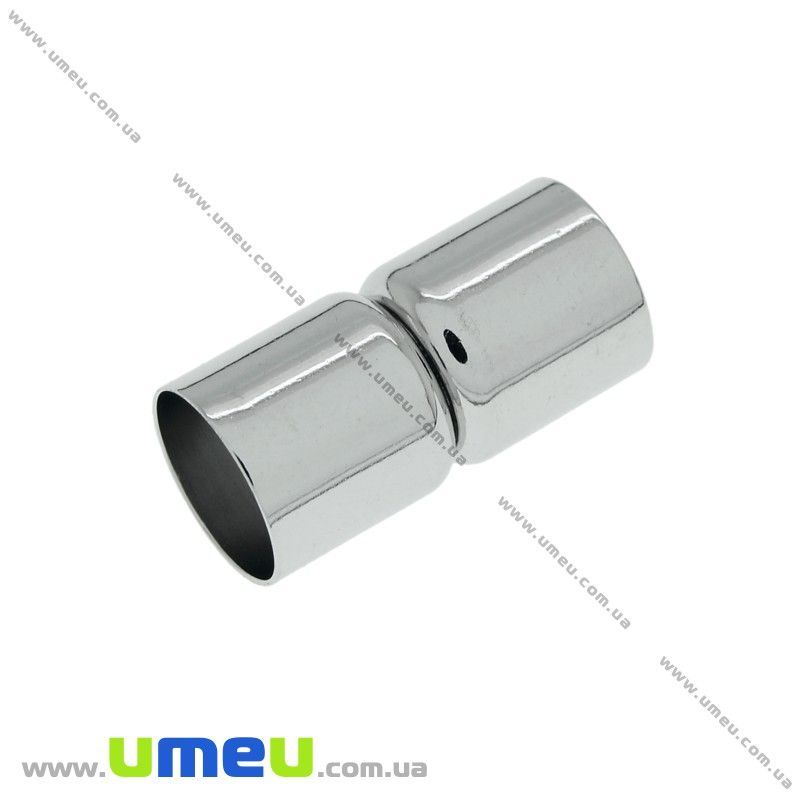 Замок магнітний для вклеювання шнура, Темне срібло, 20х10 мм (ZAM-021119)