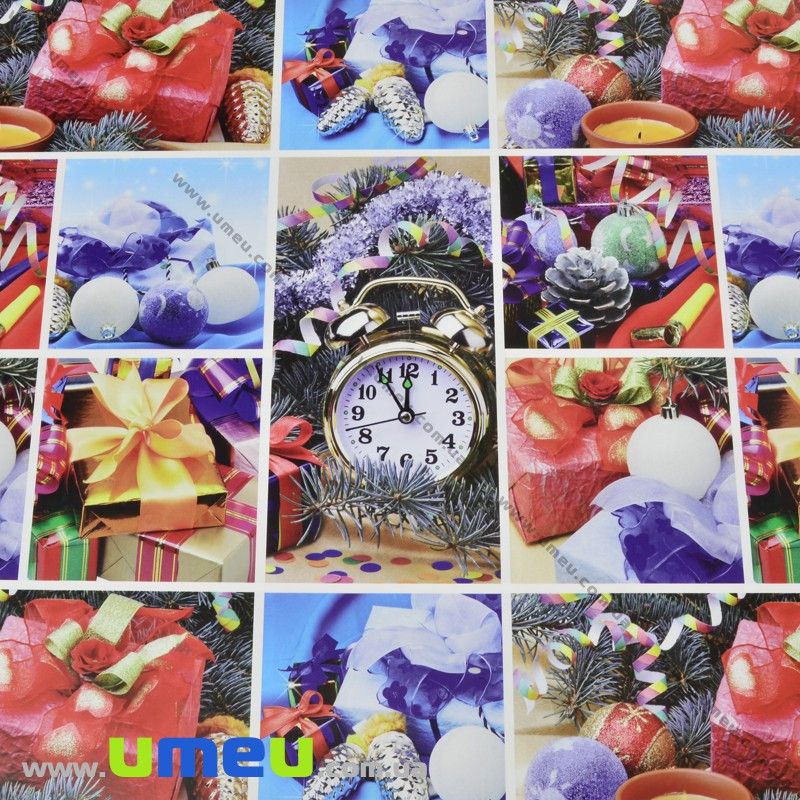 Пакувальний папір Новорічний, Синій, 70х100 см (UPK-030300)