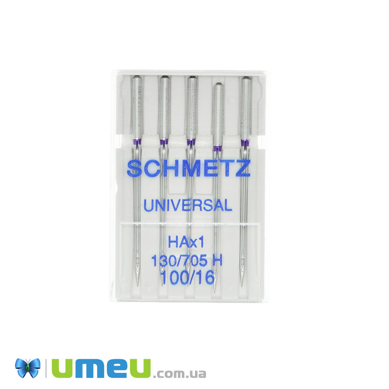 Голки SCHMETZ UNIVERSAL №100/16 для побутових швейних машин, 5 шт (SEW-043707)