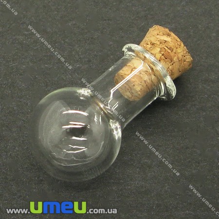 Скляна баночка Куля, Прозора, 14х23 мм мм (DIF-006678)