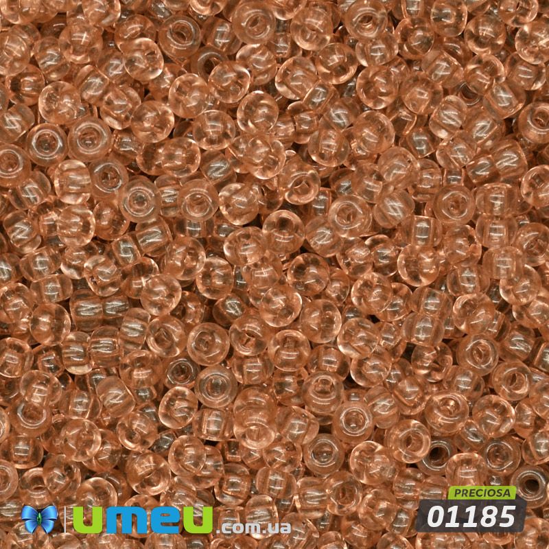 Бісер чеський №740/01185, Помаранчевий, Прозорий, 10/0 (BIS-047735)