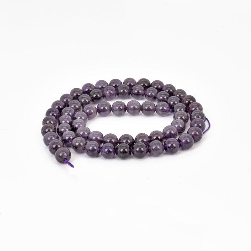 Намистини Аметист, Натур. камінь, 7 мм, Круглі (BUS-057989)