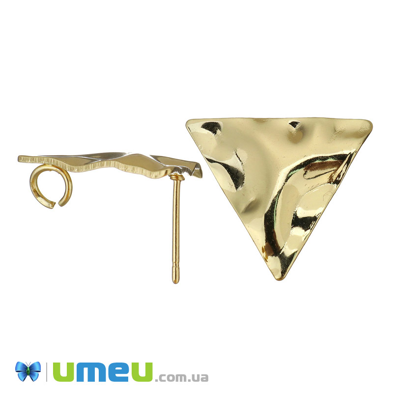 Пусети Трикутники, Золото, 22х19 мм (OSN-039918)