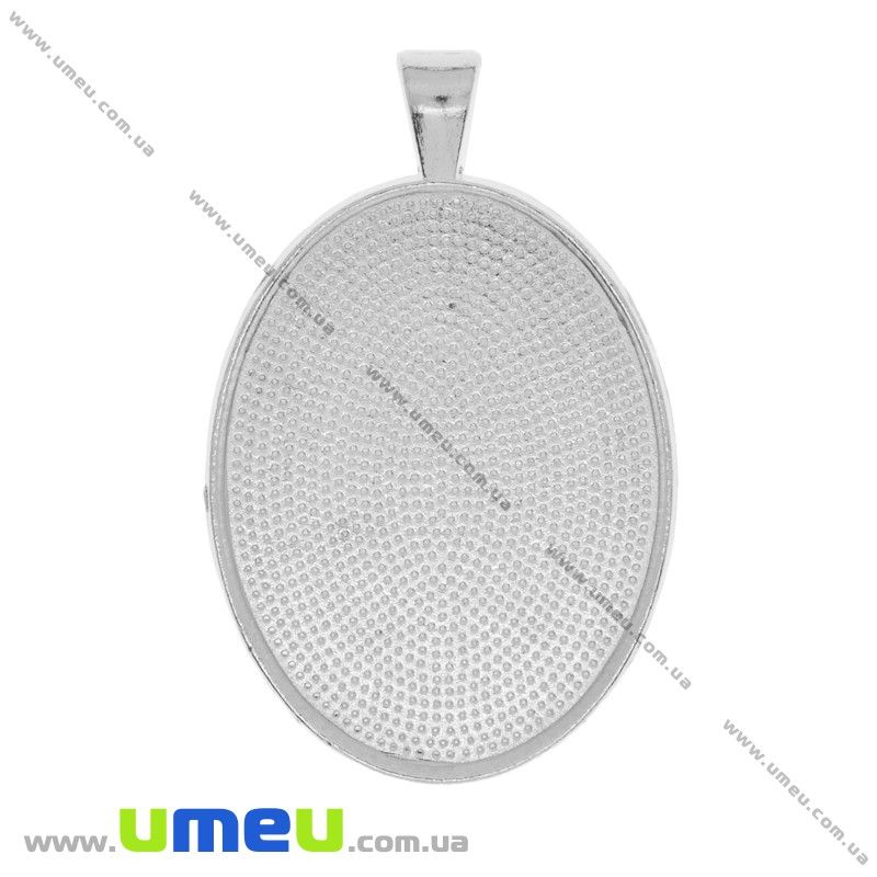 Основа овальна, 51х32 мм, 40х30 мм, Світле срібло (OSN-033679)